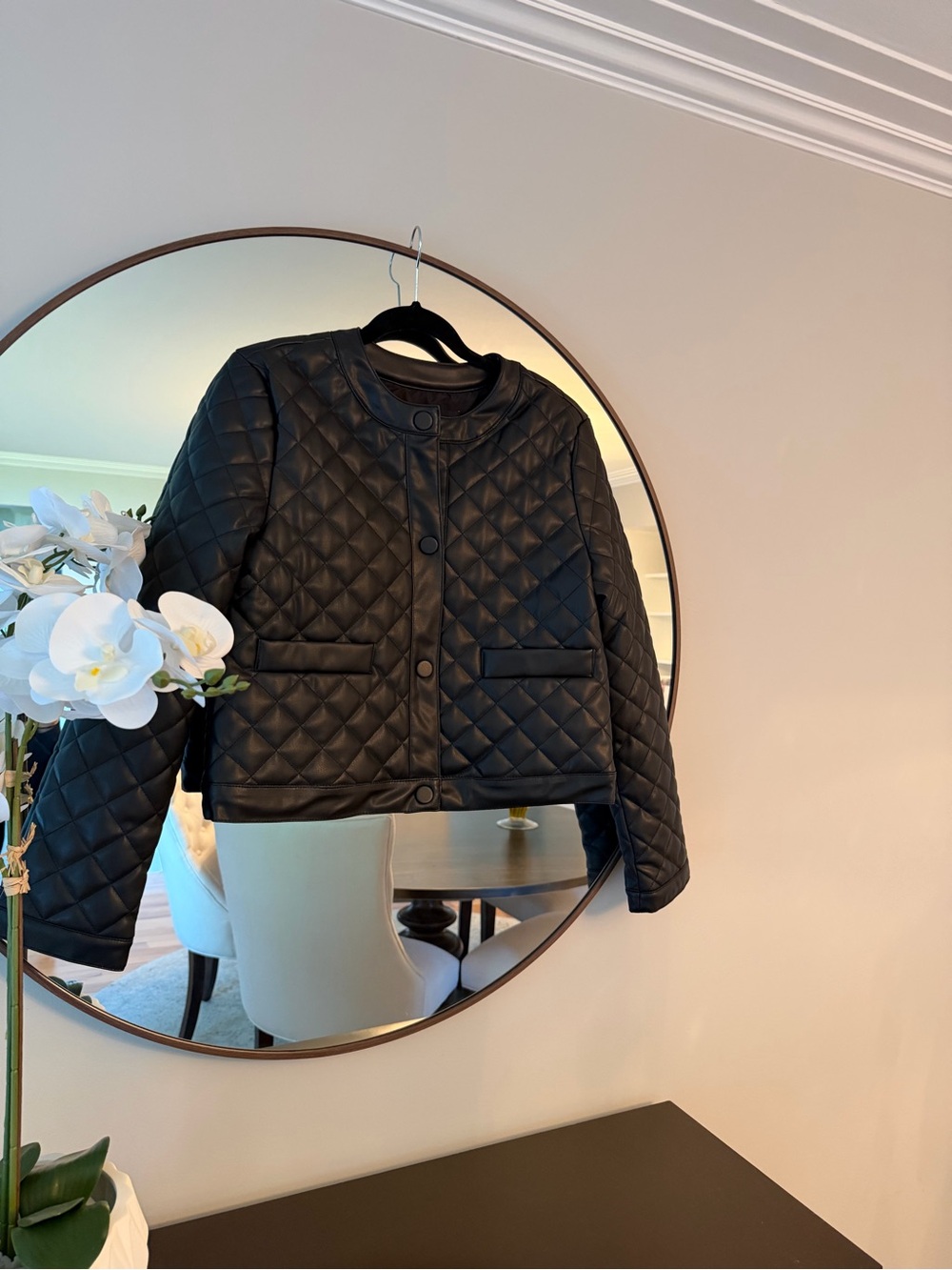 Steve Madden Black Quilted Snap-Front Puffer Jacket